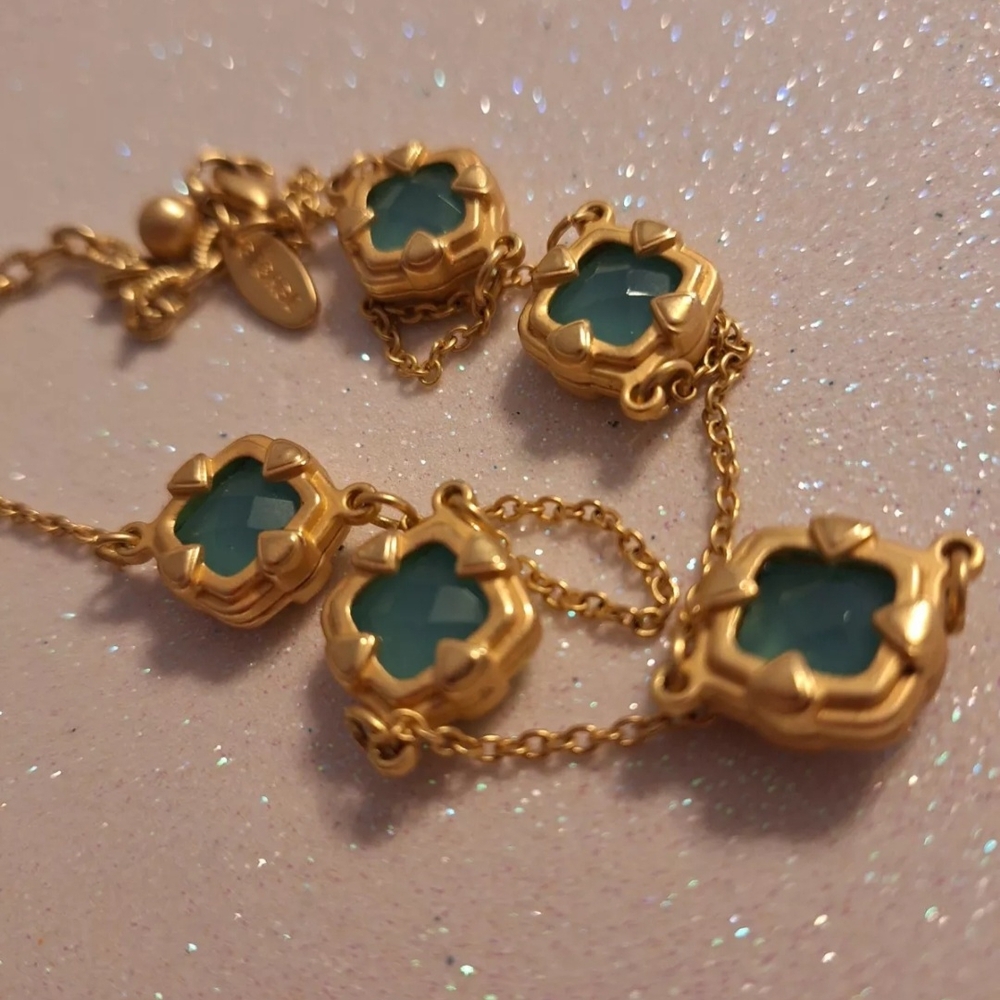 George Gold and Blue Clover Bracelet